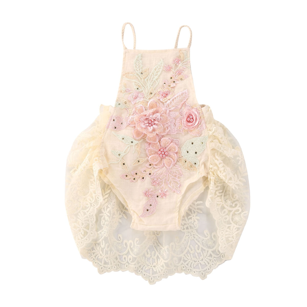 Baby Girls Lace Flowers Bodysuits Sister Matching Set