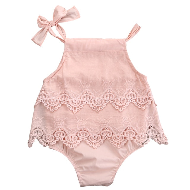 Sweet Little Bloomers: Newborn Baby Girls Flower Lace Bodysuit Outfits