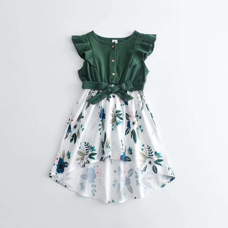 Floral Dreams: Matching Mother-Daughter Outfits with a Patchwork Twist - Perfect for Family Photos and Special Occasions!