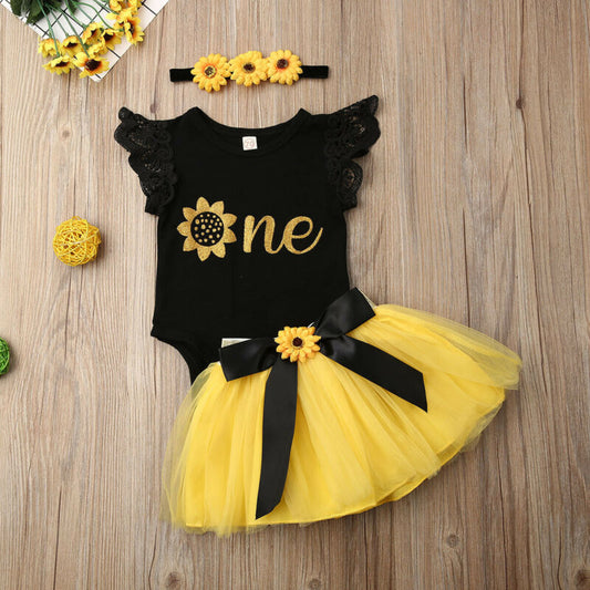 Baby Girl Yellow Tutu Skirt Set