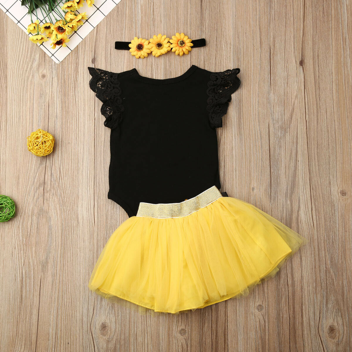 Baby Girl Yellow Tutu Skirt Set