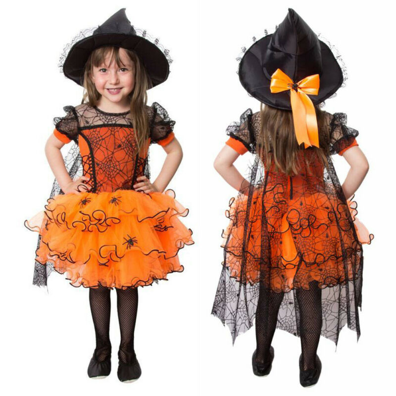Girl Baby Girl Halloween Spider Web Party Dress