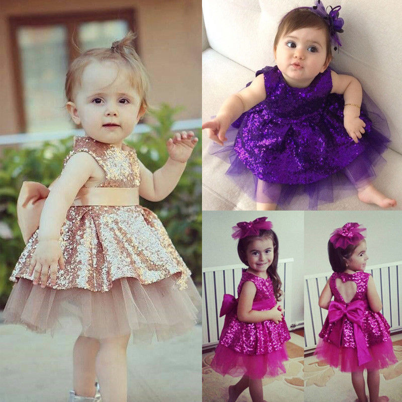 Girl Baby Girl Sequinned Layered Sleeveless Princess Dress