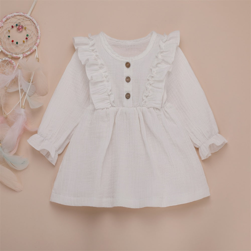 Girl Baby Girl Cotton Linen Party Dress