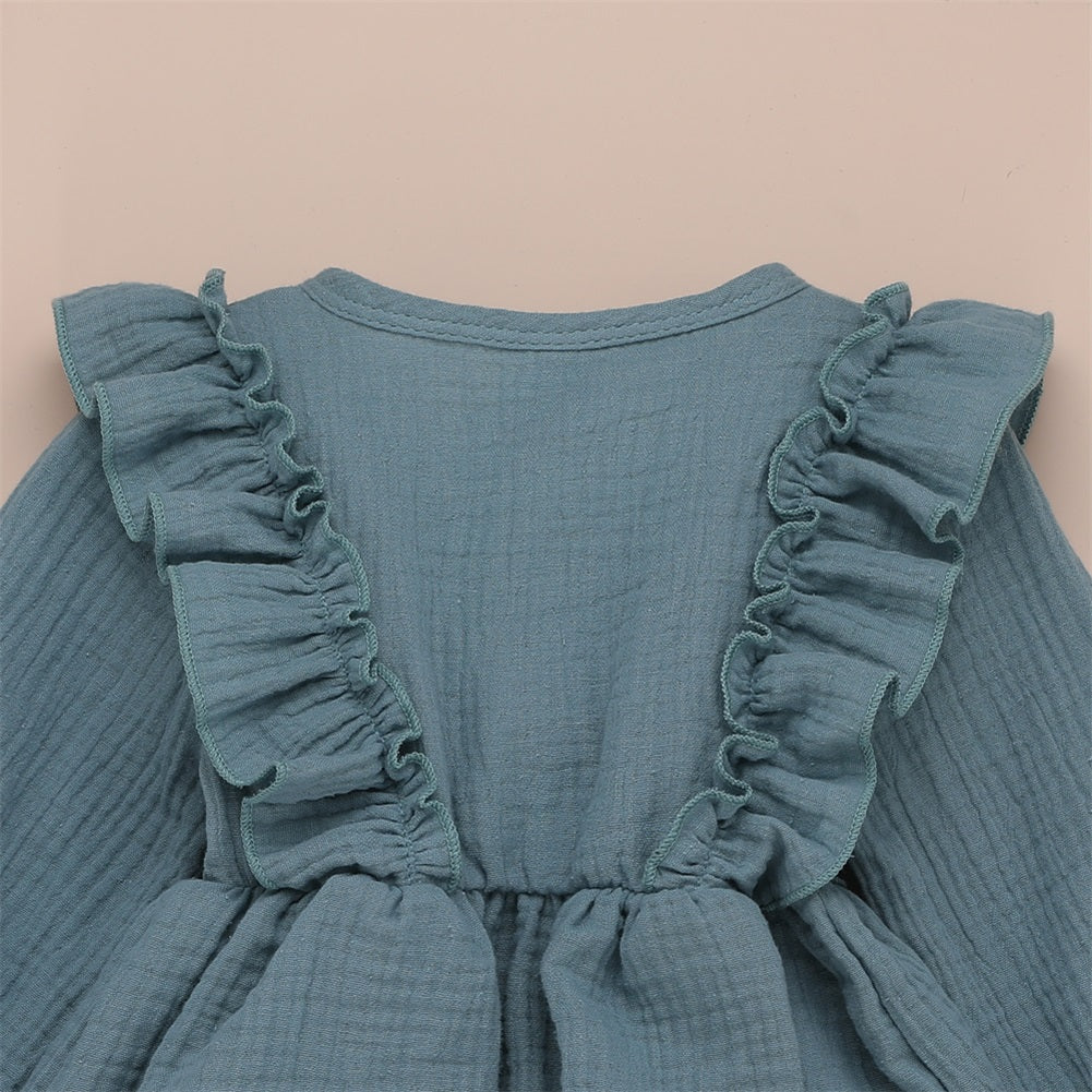 Girl Baby Girl Cotton Linen Party Dress