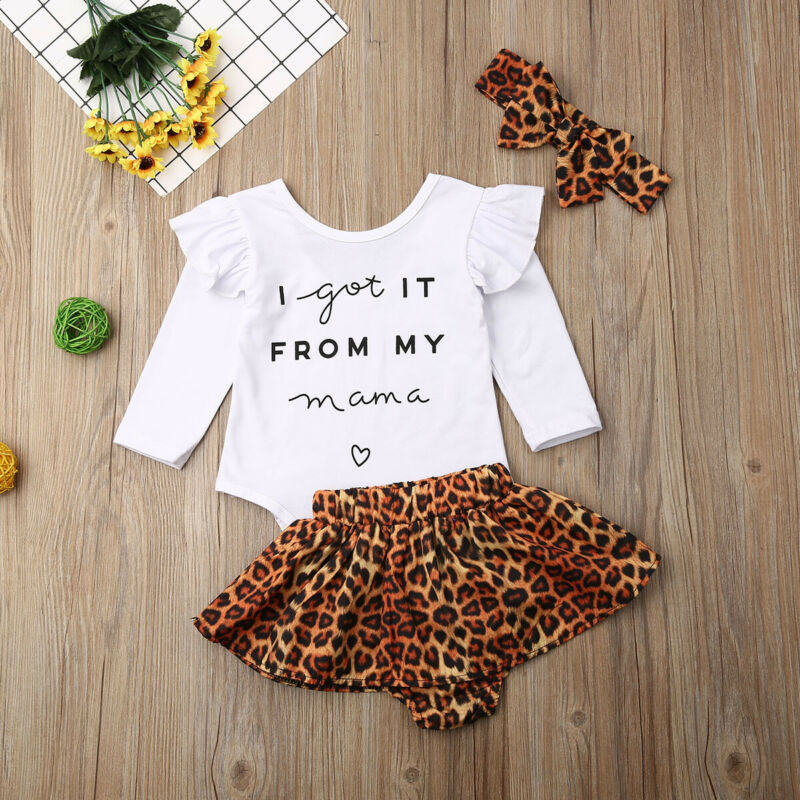 Baby Girl Ruffle Leopard Skirt Set