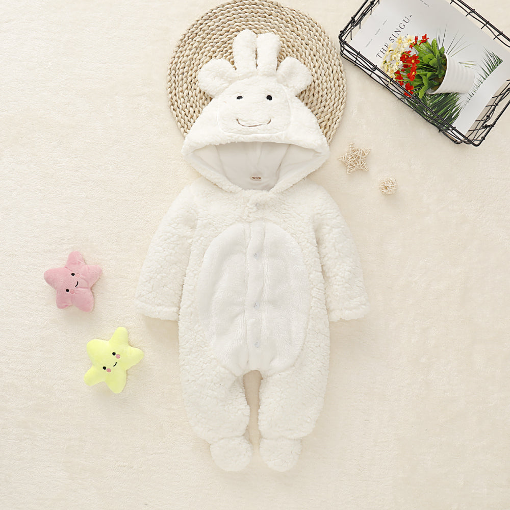 Baby Boy Girl Cute White Down Jumpsuit