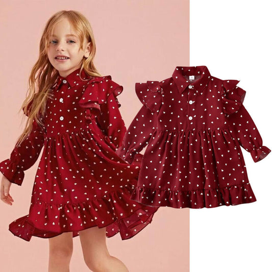 Girl Baby Girl Little Heart Red Party Tutu Dress
