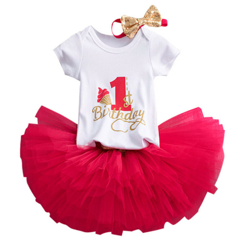 Baby Girl Lovely Birthday Red Tutu Dress Set