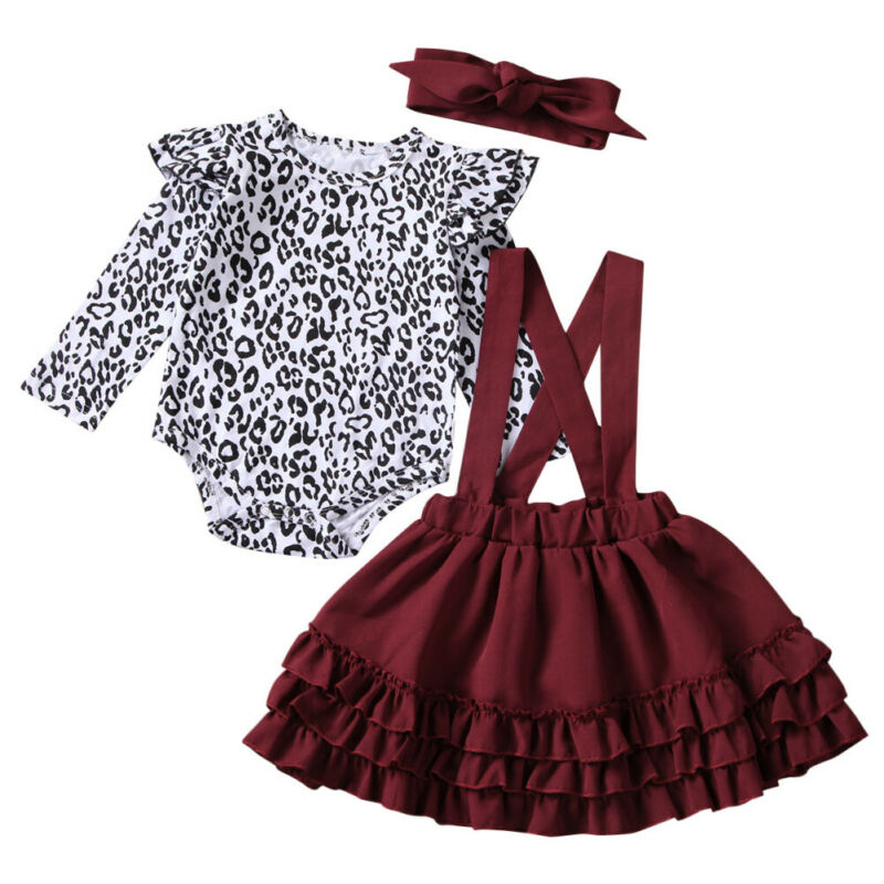 Baby Girl Leopard Bib Tutu Dress Set