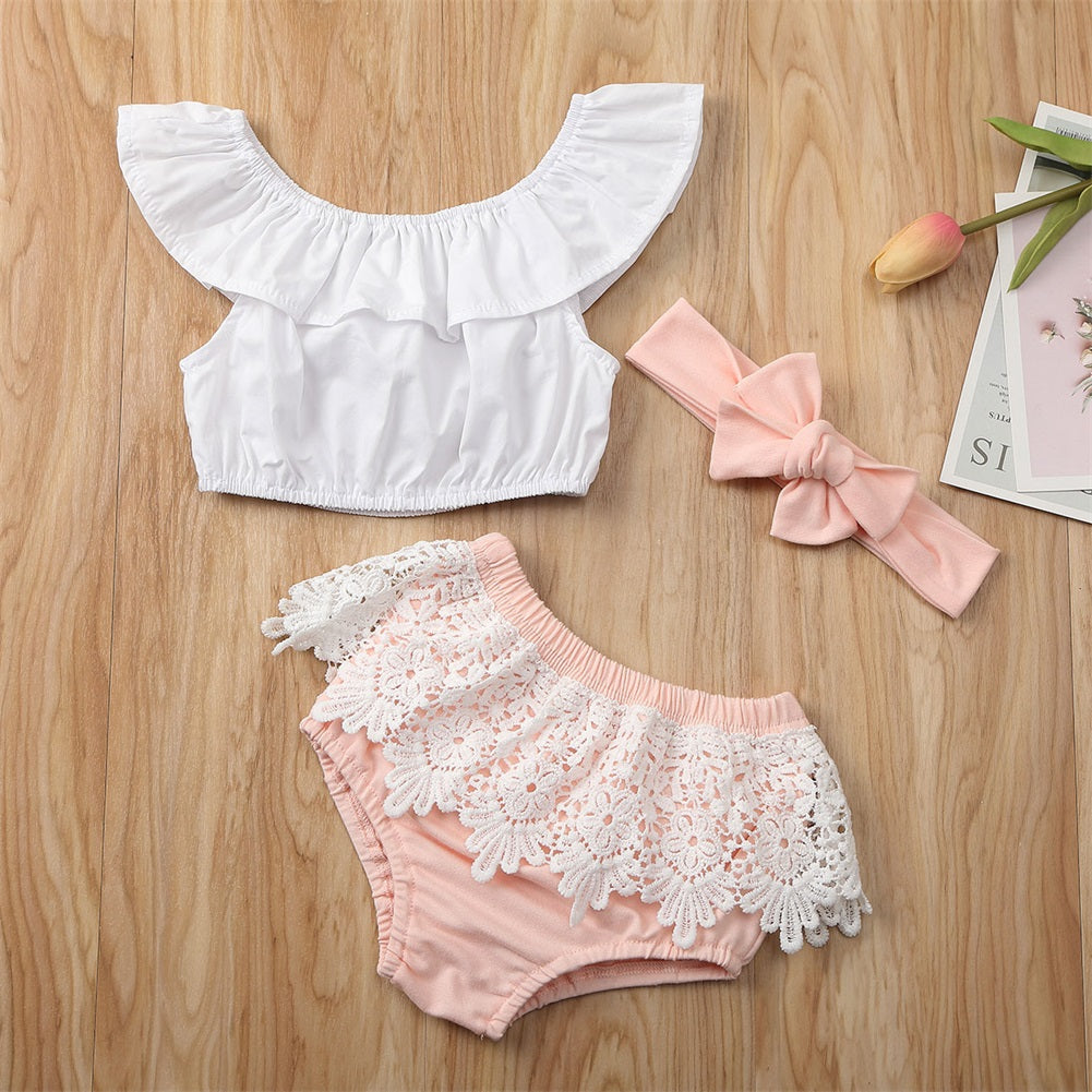 Pinky Newborn Lace Set