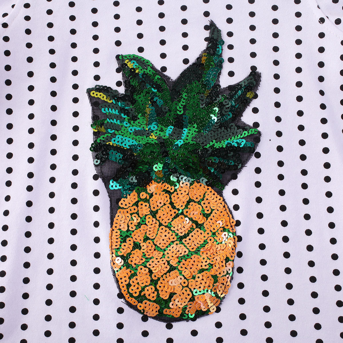Sequin Pineapple Polka Dot Dress Set