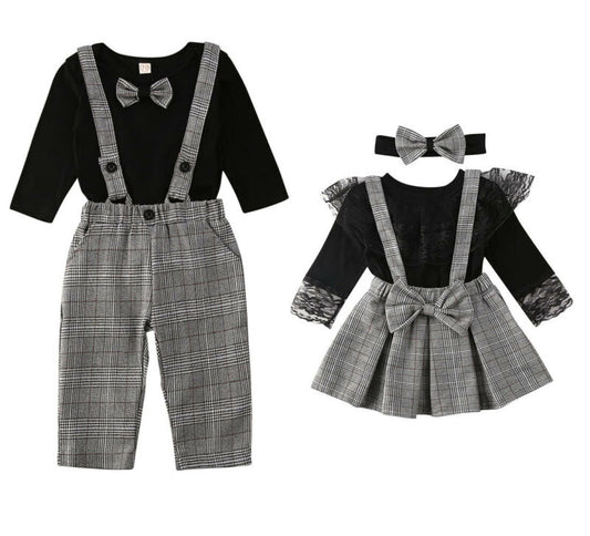 Little Brother Big Sister Plaids Family Matching Set