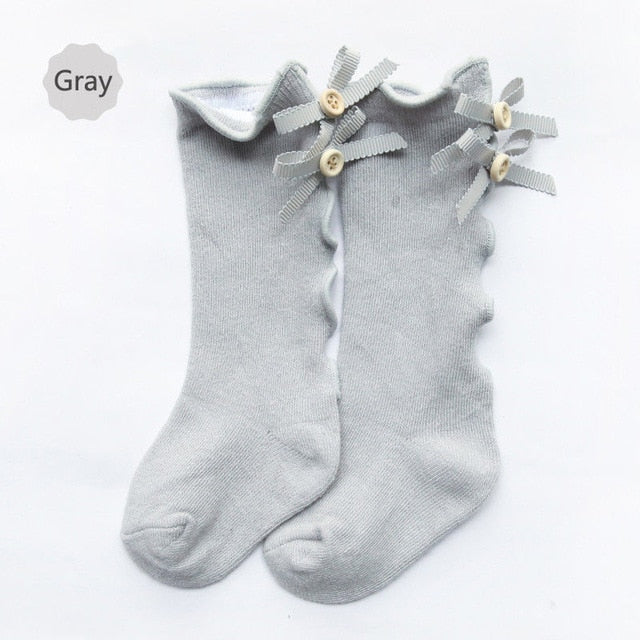 Baby / Toddler Solid Ruffled Bowknot Decor Stockings