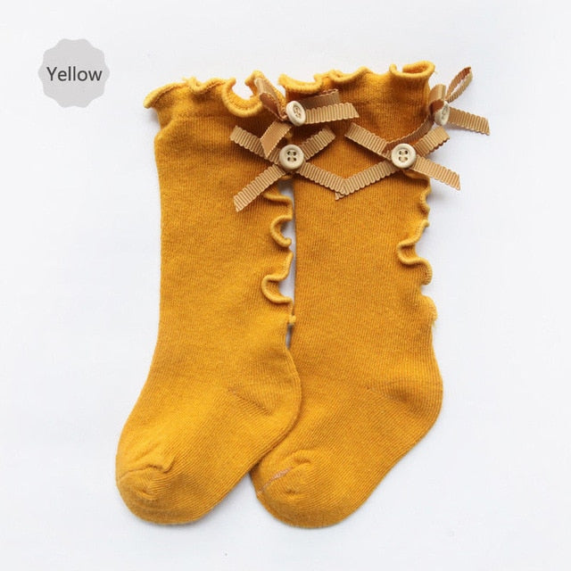 Baby / Toddler Solid Ruffled Bowknot Decor Stockings