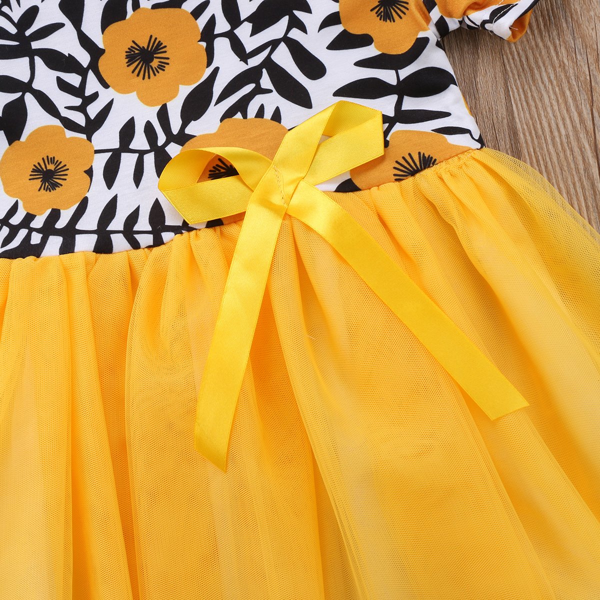 Girl Baby Girls Dress Yellow Flowers