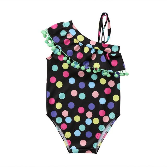 Girls Bathing Suit  Polka Dots