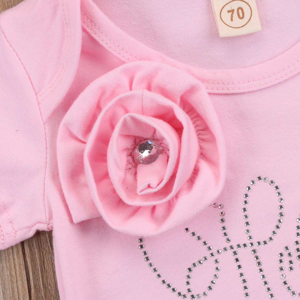 Hello Pink: 3D Flower Baby Girl Jumpsuit with Headband