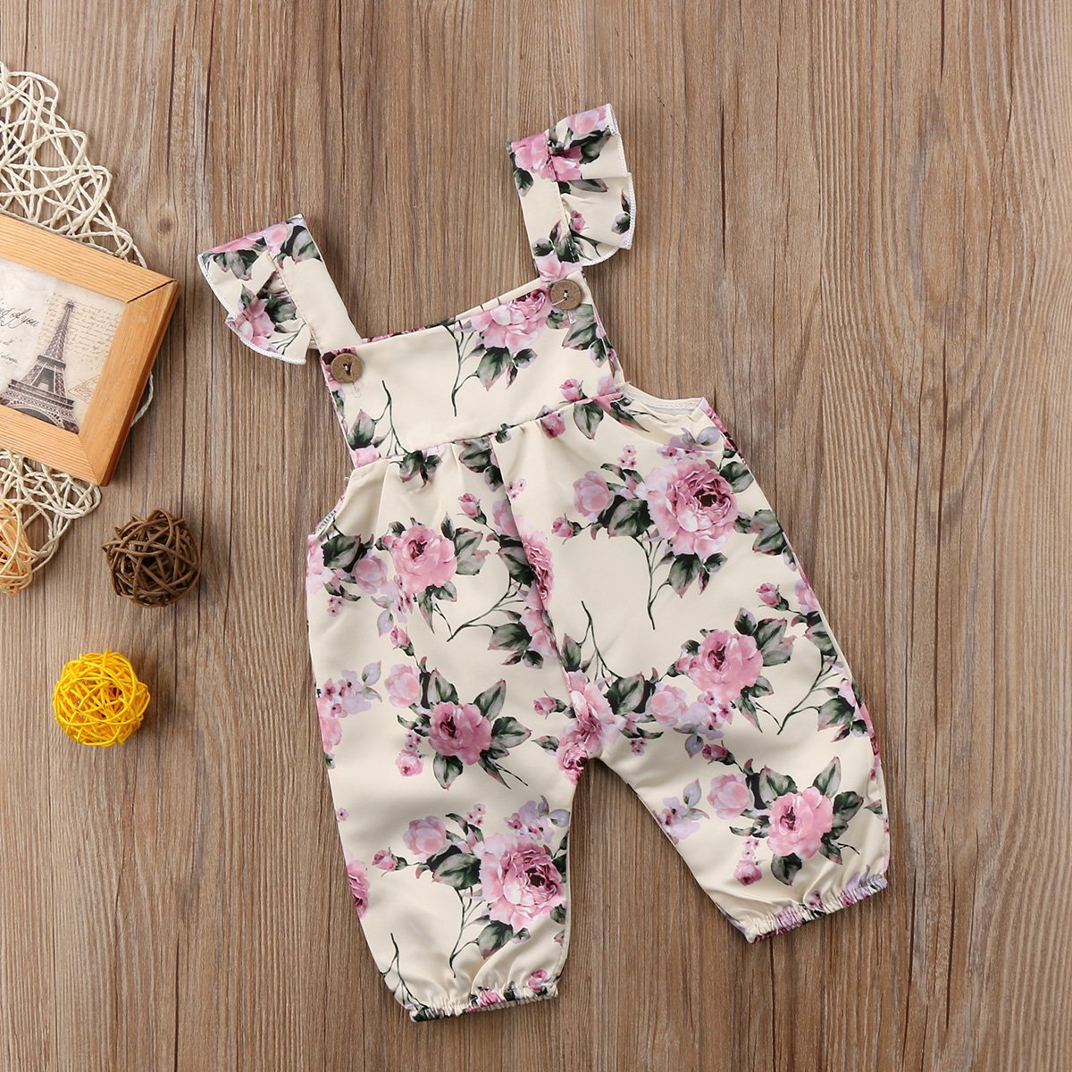 Toddler Baby Girls Flower Strap Romper: Adorable Playsuit Outfit for Summer