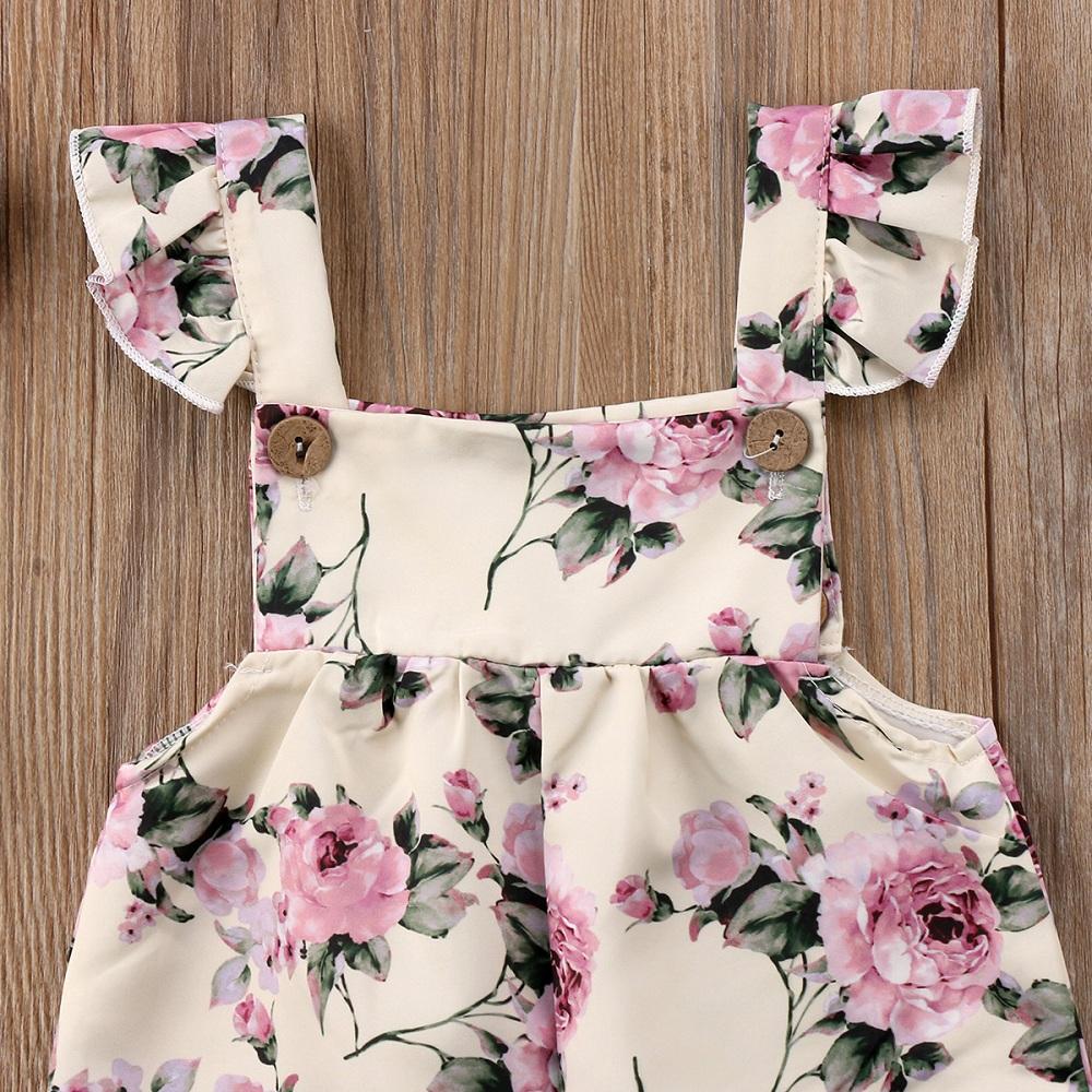 Toddler Baby Girls Flower Strap Romper: Adorable Playsuit Outfit for Summer