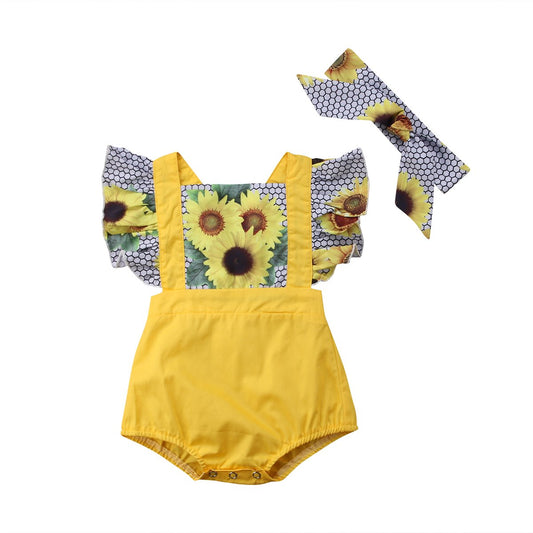 Girl Baby Girl Sunflower Jumpsuit Set Olla