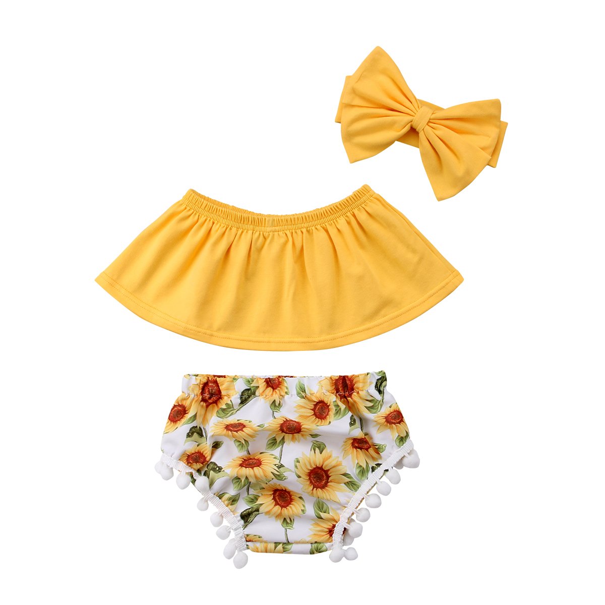Girl Baby Girl Yellow Sunflower Set