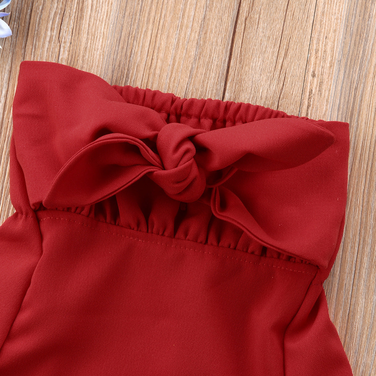 Girl Baby Girl Red Bow Knot Jumpsuit
