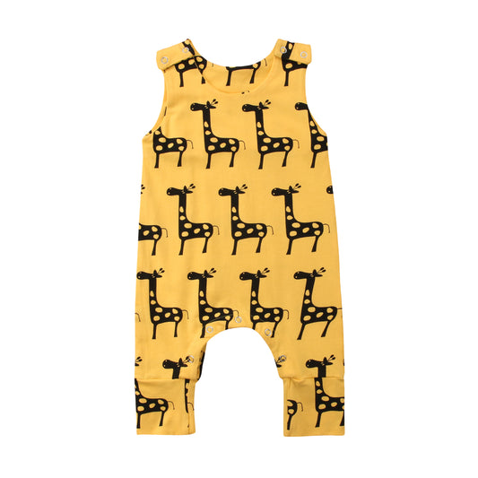 Kids Baby Boy Girl Romper Yellow Giraffe