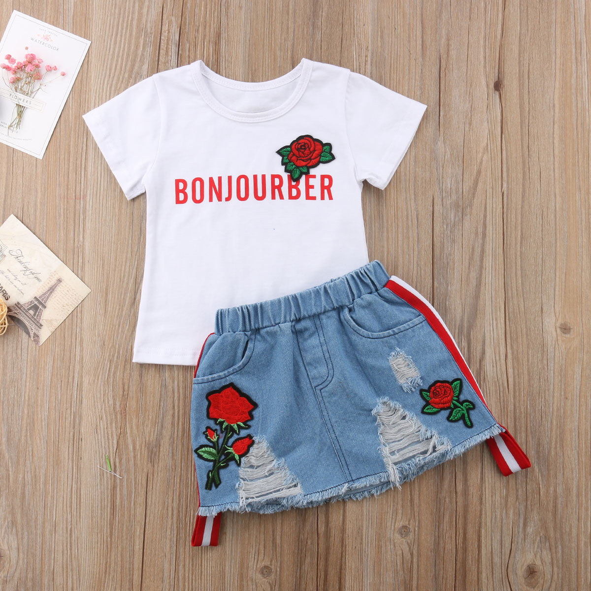 Girl Baby Girl Bonjour Outfit Set