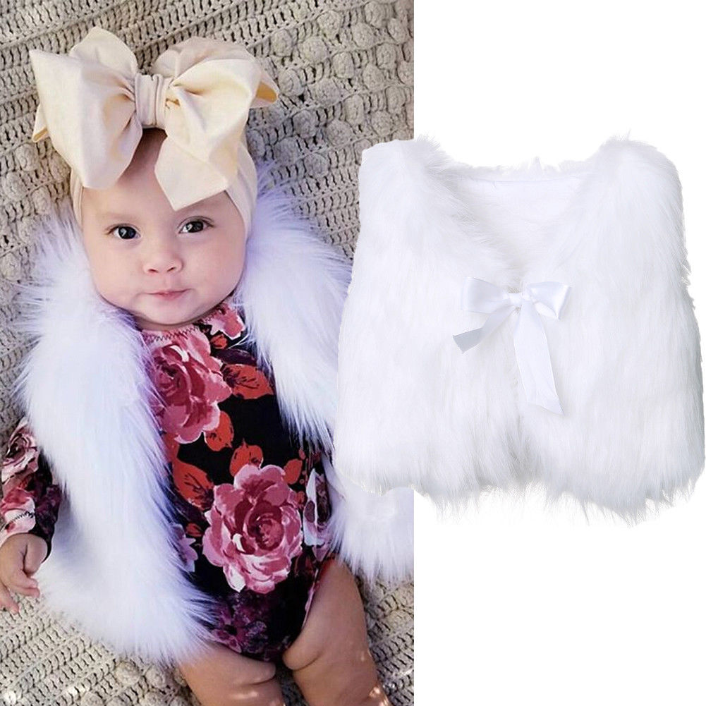 Girl Baby Girl White Fashion Faux Fur