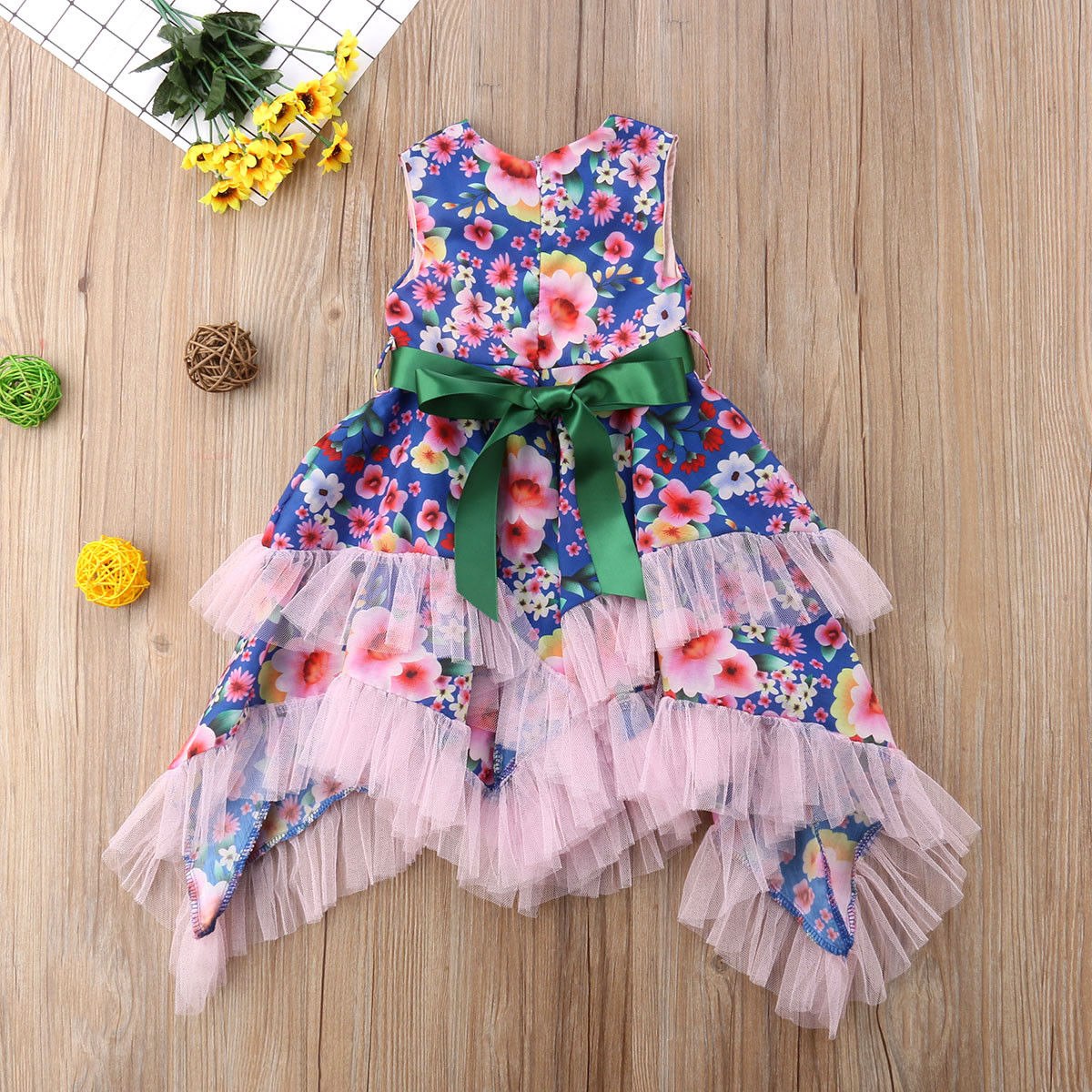 Girl Baby Girl Colorful Flowers Dress