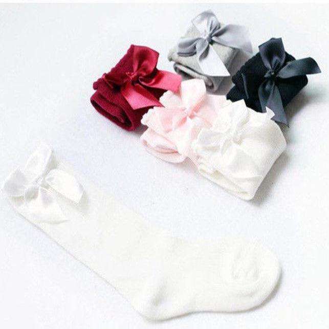 Girl Baby Girl Sweet Solid Bow Decor Socks
