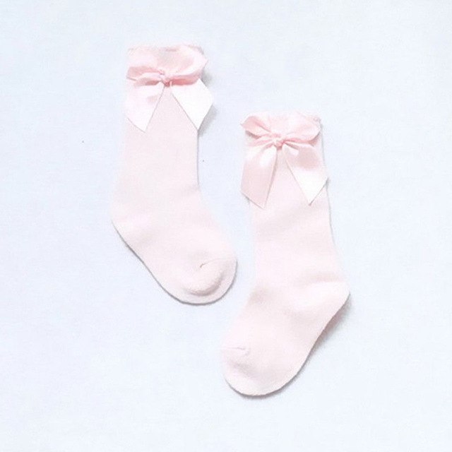 Girl Baby Girl Sweet Solid Bow Decor Socks