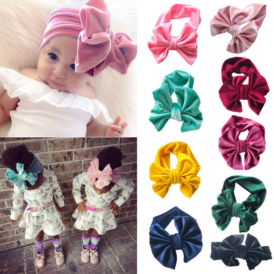 Girl Baby Girl Colorful Elastic Velvet Headbands
