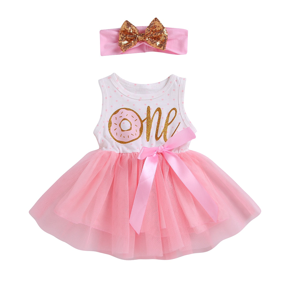 Girl Baby Girl Birthday Donut Dress Set