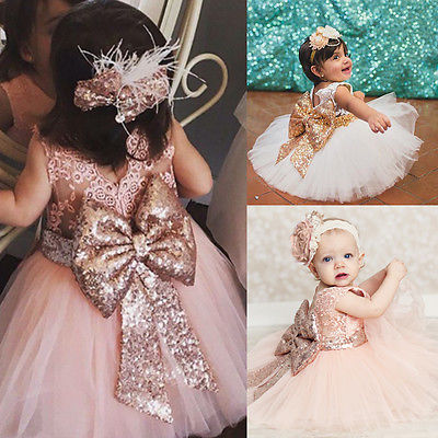 Lovely Bowknot Decor Lace Princess Party Dress